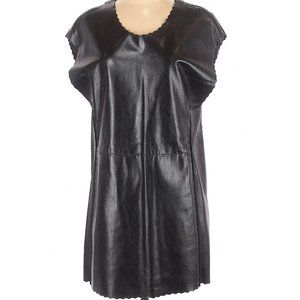Ginger & Smart Lamb Leather Scalloped Dress